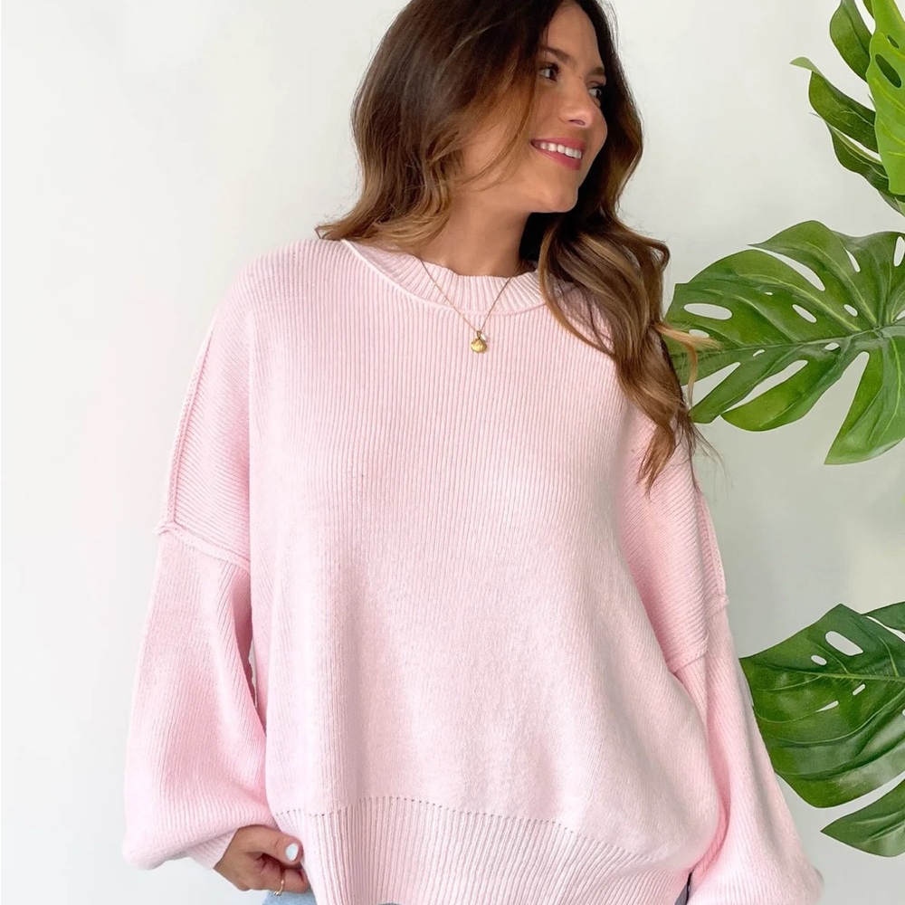 Pink Martha Sweater- Grey Bandit
